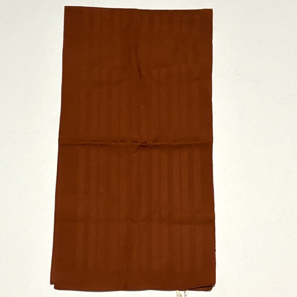 Ben Gowan Scarf Unisex OS Rust Brown Made in Italy Striped Polyester